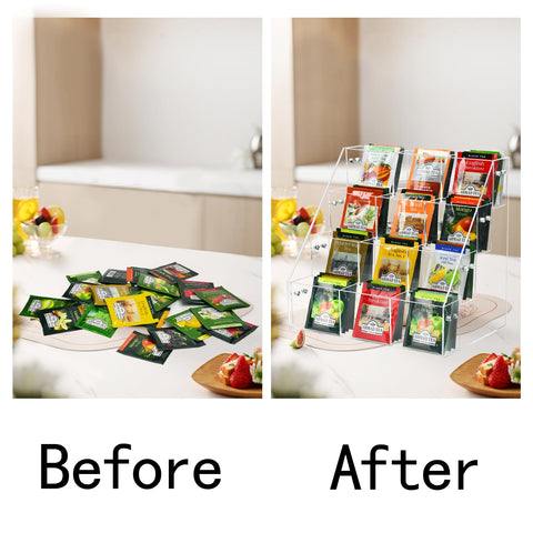 Wuudy tea packets storage compact unit for tidy countertops.