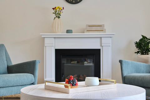 WV Ivory Shagreen Tray ready for entertaining and hosting