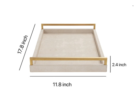 WV Ivory Shagreen Tray in dining setup for serving and display