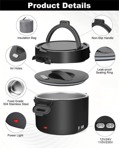 WVJ lunch box kit includes carrying bag for travel and work commutes.
