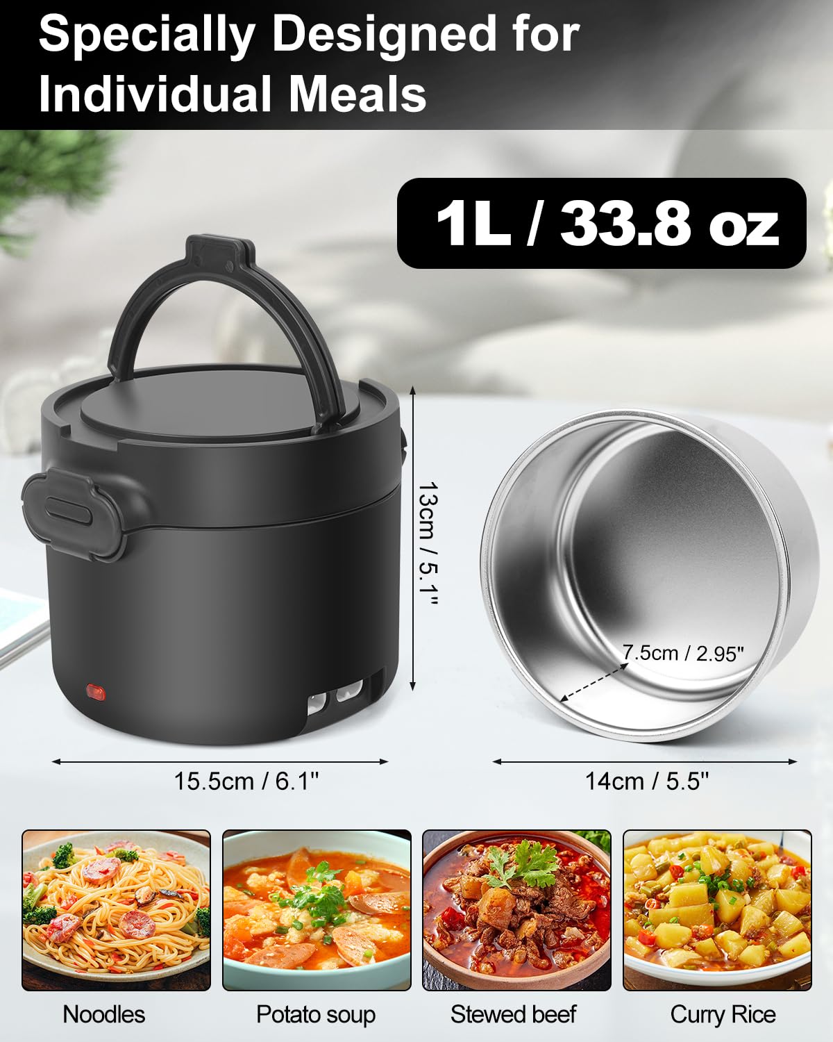 WVJ lunch box with dual power cords for home, car, and truck use.
