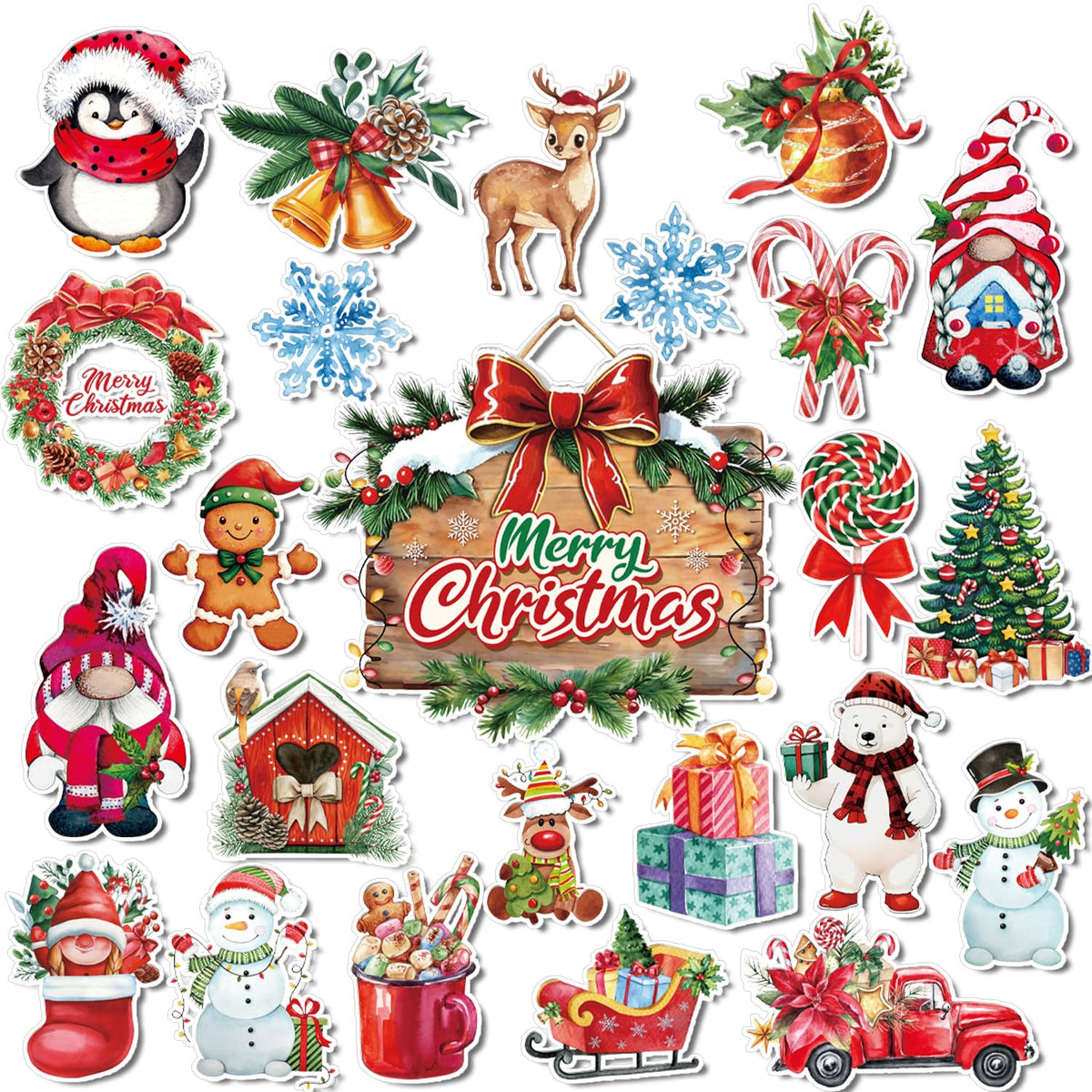 Wxiben Christmas fridge magnets 24pcs ensemble brighten your fridge with festive warmth.