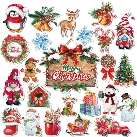 Wxiben Christmas fridge magnets 24pcs ensemble brighten your fridge with festive warmth.
