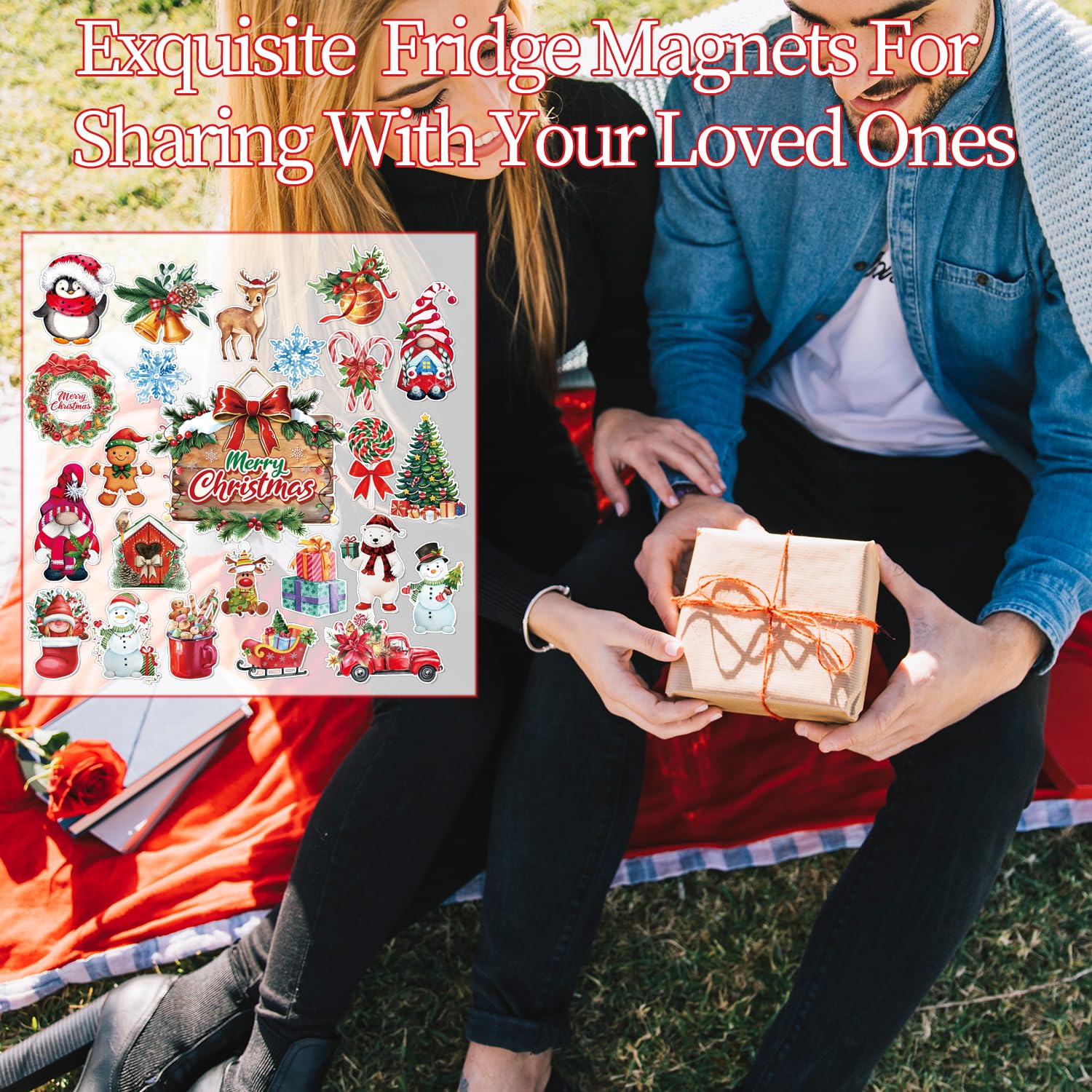 Wxiben Christmas fridge magnets kitchen-office-classroom design fosters festive organization.