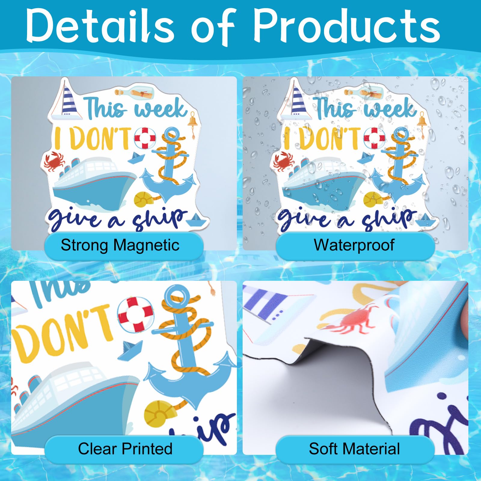 Wxiben cruise door magnet quirky phrase visual delivers playful mood to doors.