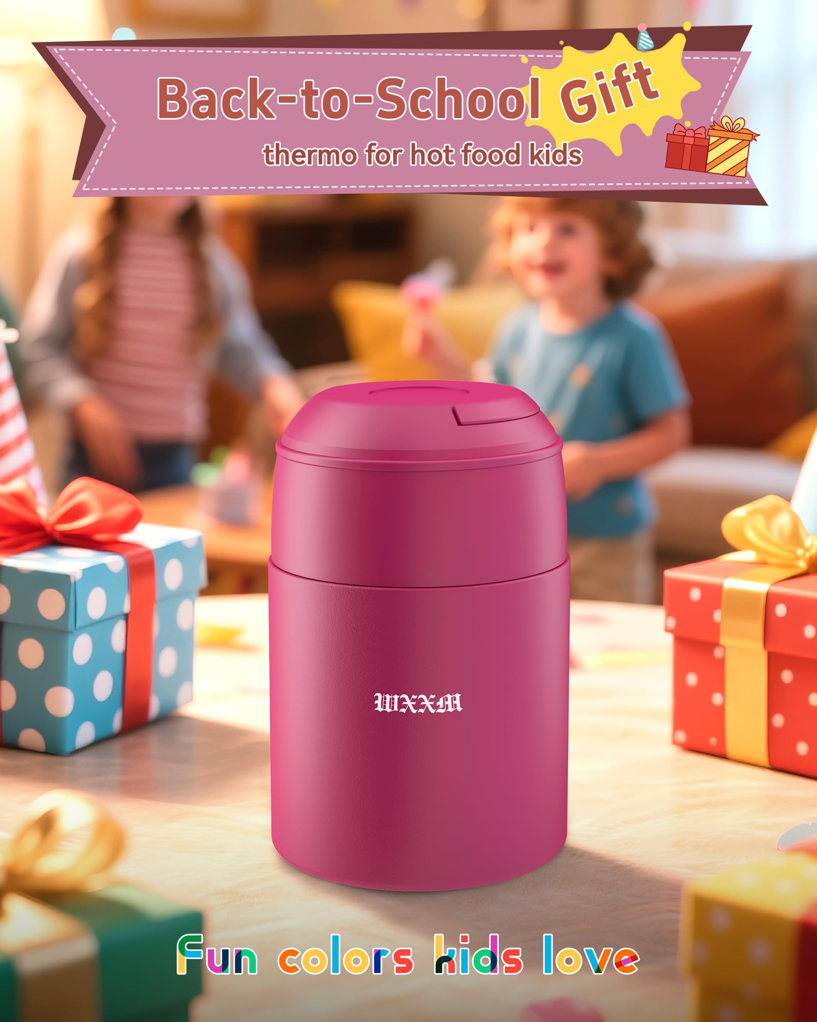 WXXM compact 10oz jar fits lunch bags for travel