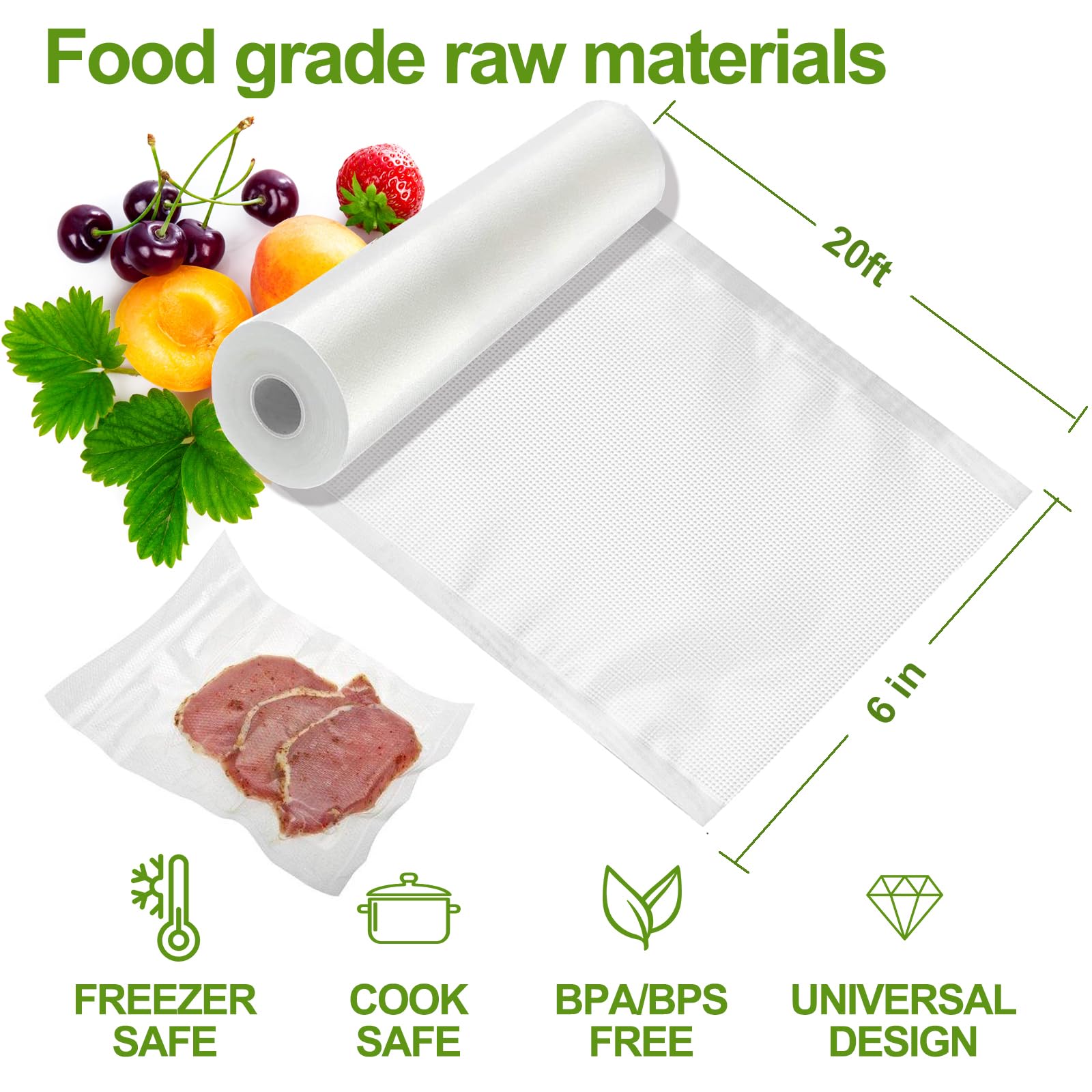 W&Y BPA-free vacuum sealer rolls safe for fridge, freezer and sous vide