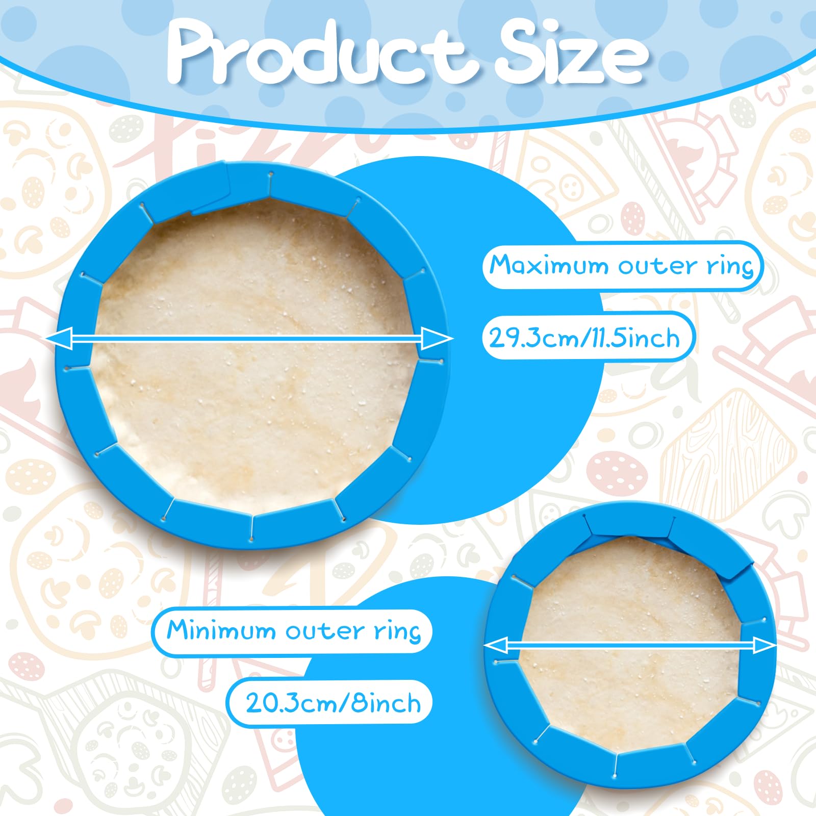 WYMECT adjustable lock on pie shield secures 8 to 10.7 inch pies.