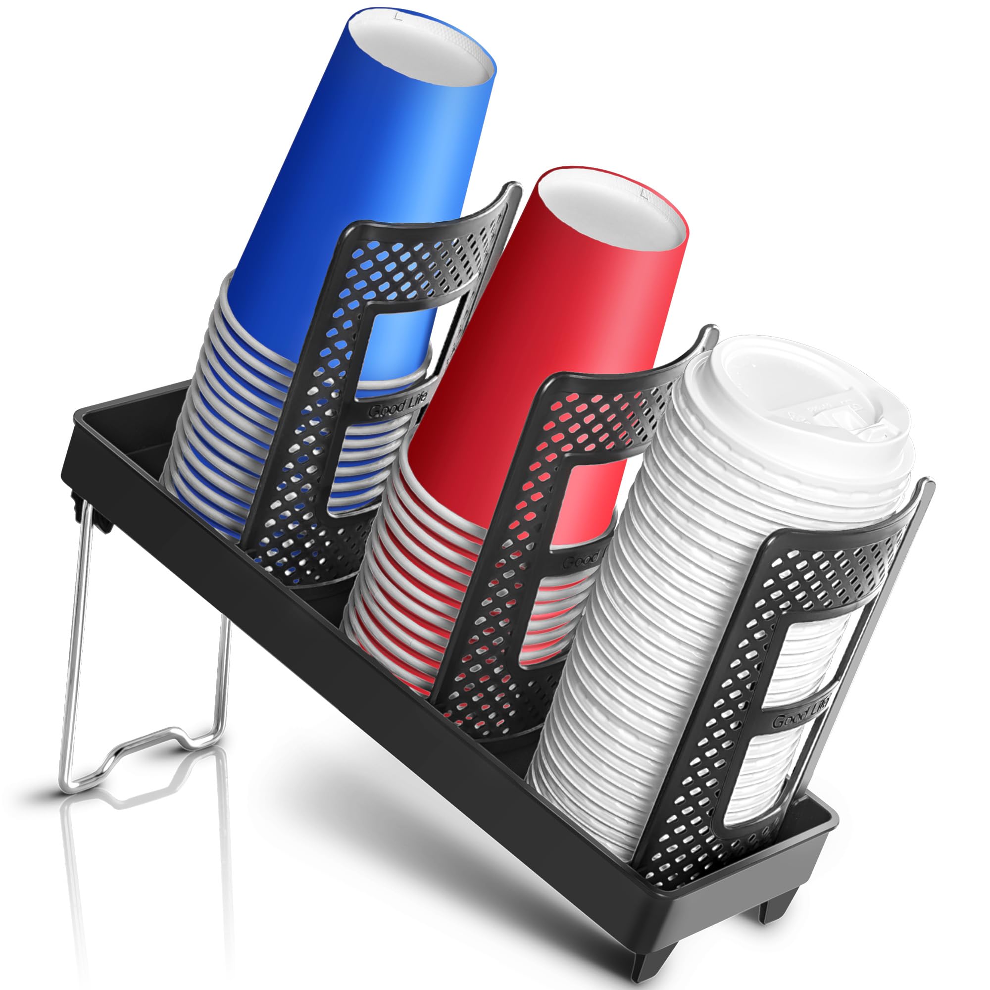 Wymulot paper cup holder 3-slot front view for fast service