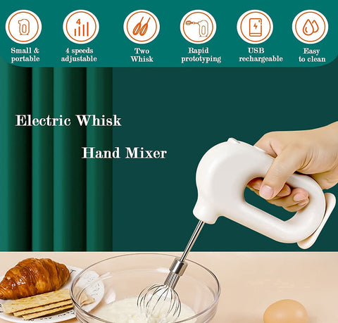 Wynboop Mini Hand Mixer 4-speed modes for precise blending