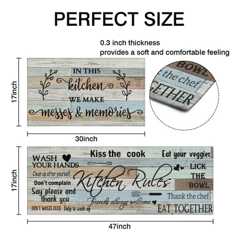 Wyoansfhd 17x47 kitchen rug highlighting generous length for under sink areas.