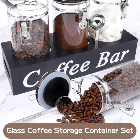 WYTAOHZL transparent glass canisters showcase contents and add kitchen brightness.