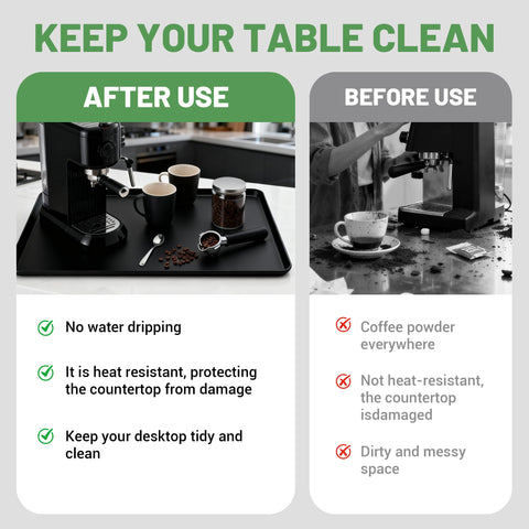 WZGUSXN coffee bar mat keeps cups and accessories organized on the counter