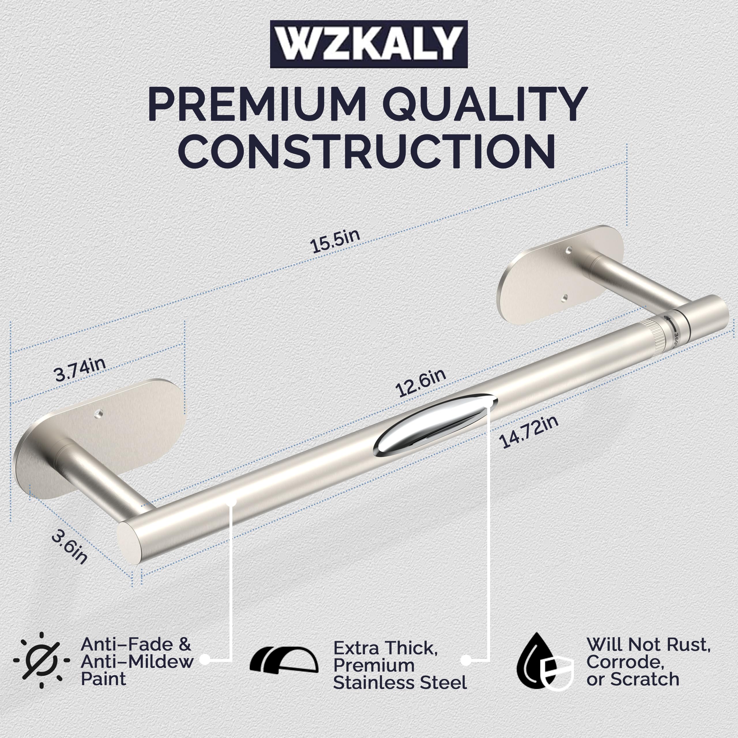 WZKALY SUS304 stainless steel towel holder resists moisture in humid spaces