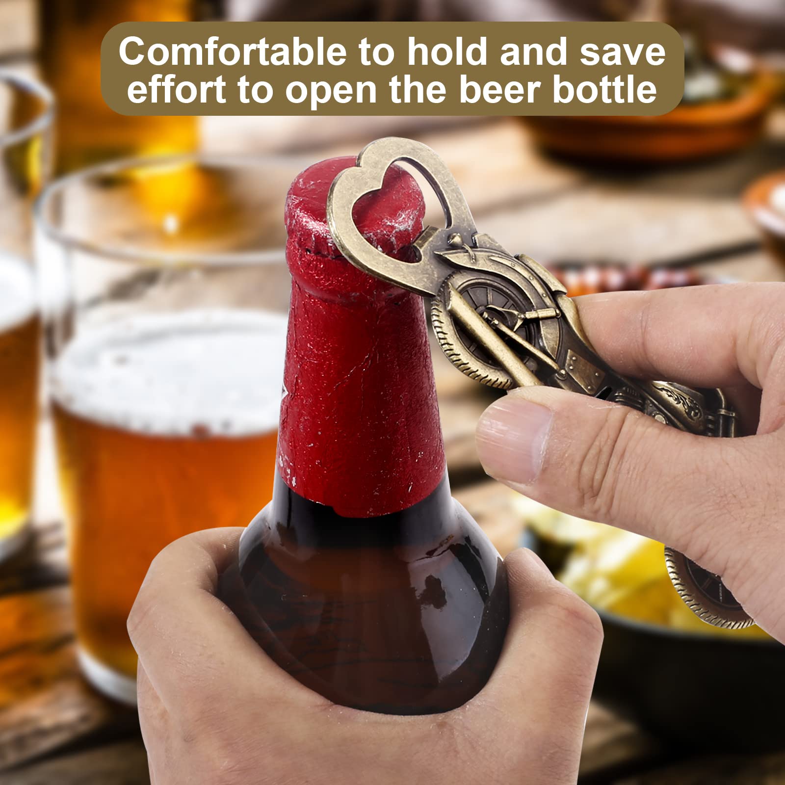 WZLEMOM motorcycle bottle opener in gift box, ready for gifting to beer lovers