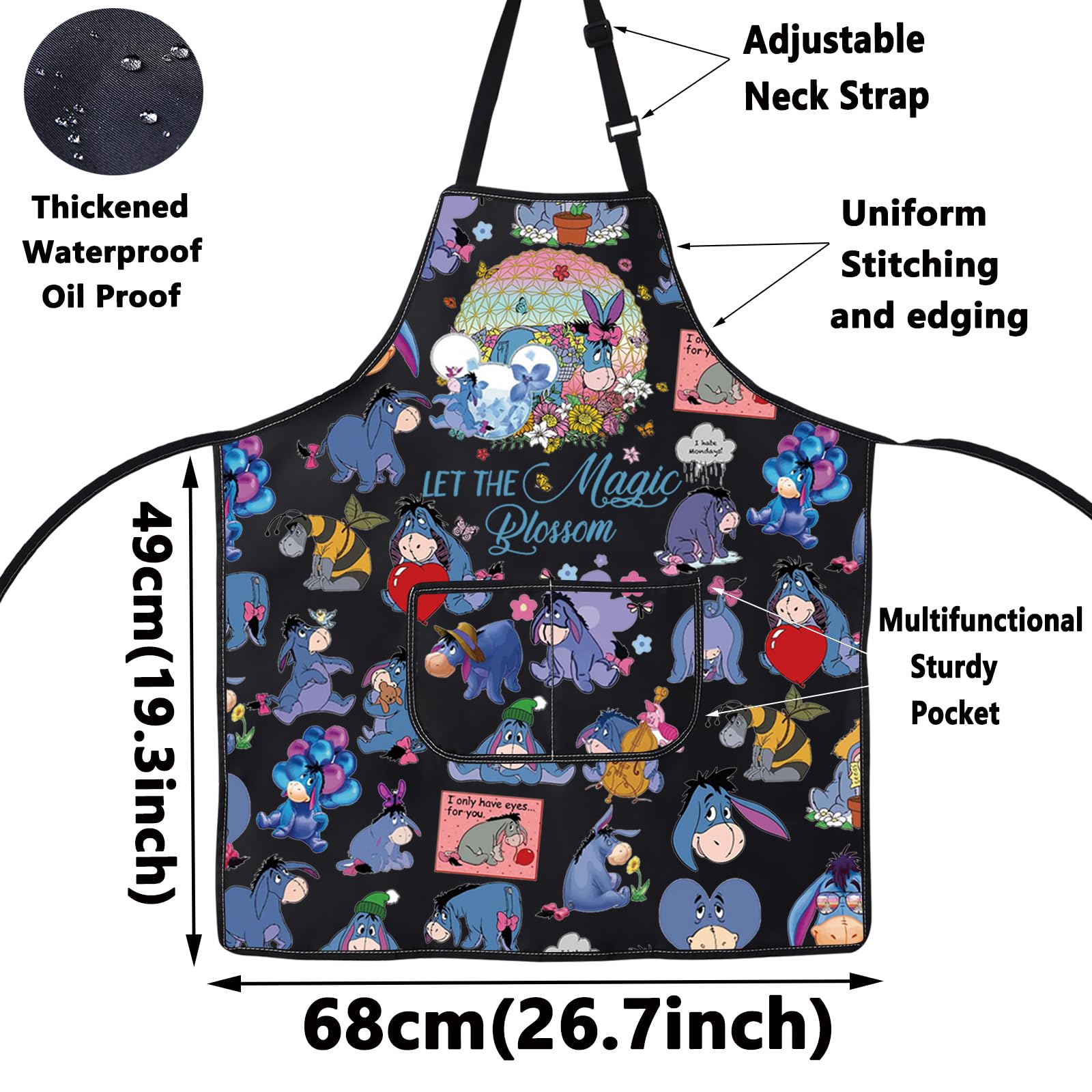 WZMPA Adjustable neck strap apron for a comfortable fit in the kitchen