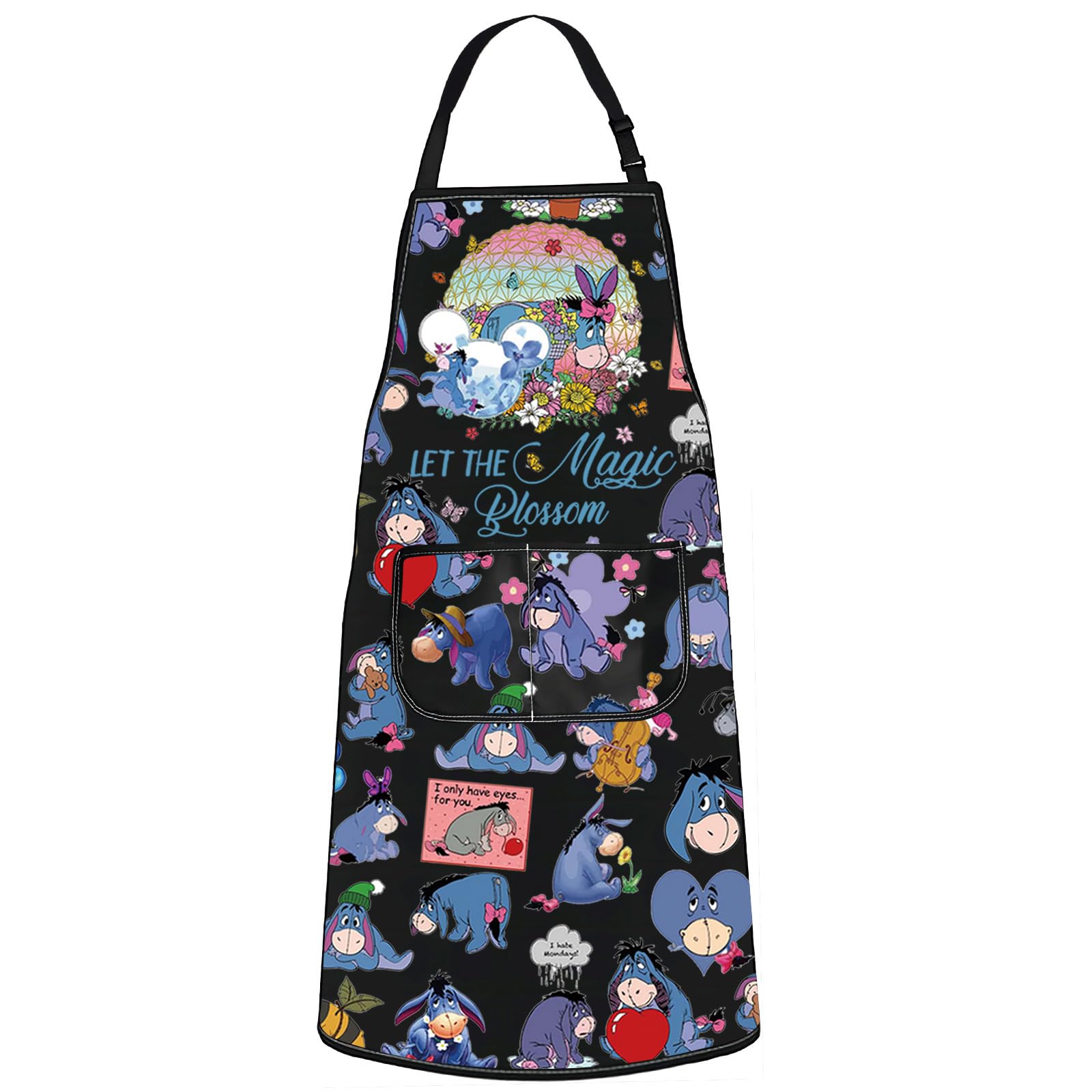 WZMPA Donkey Kitchen Apron with blossom design for stylish cooking and gifting