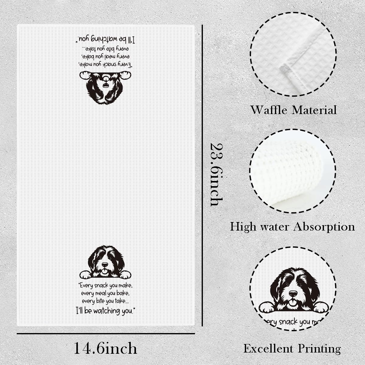 Wzotiy Bernedoodle towel demonstrates high absorbency for quick spills.