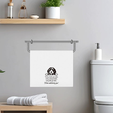 Wzotiy Bernedoodle kitchen towel folded for versatile display.