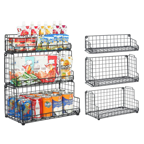 X-cosrack 3-tier stackable basket assembly for compact kitchen organization