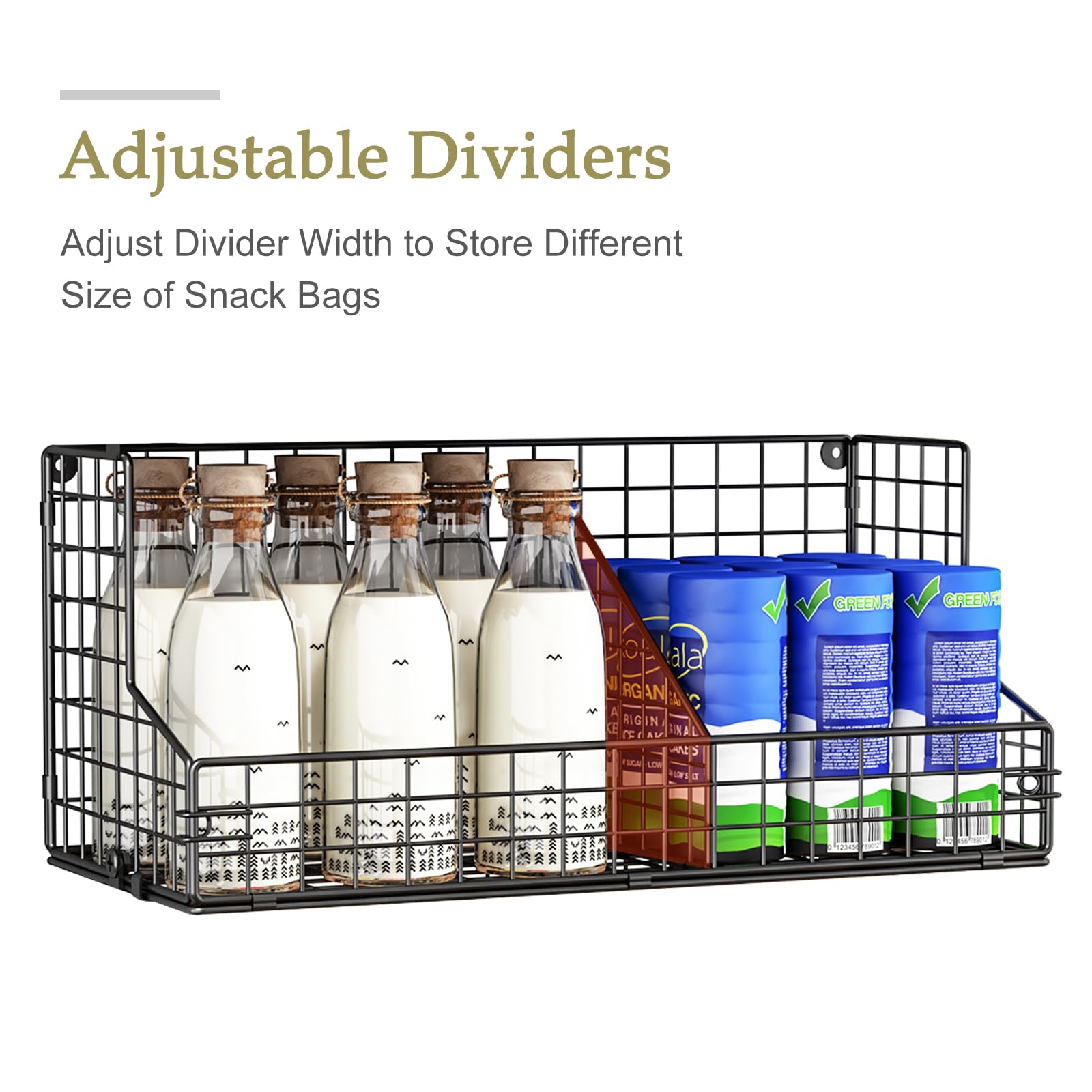 X-cosrack 3-tier organizer with adjustable dividers for flexible item sizing.