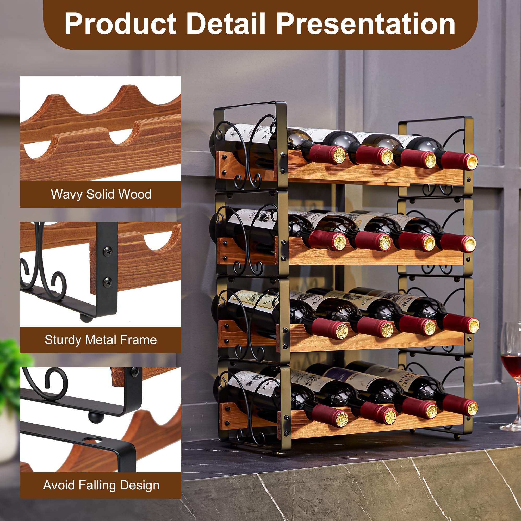 X-cosrack four-tier rack maximizes space while keeping bottles visible.