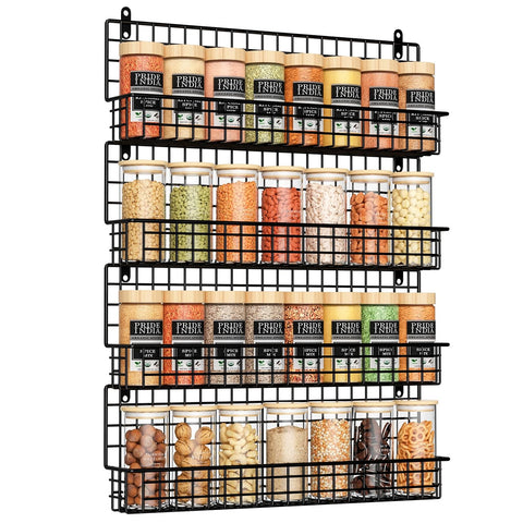 X-cosrack wall-mount front view with four tiers for easy spice access