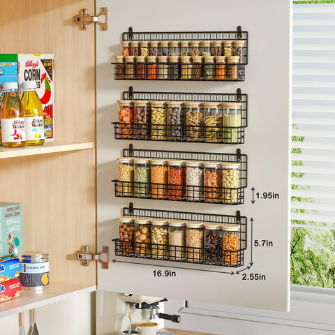 X-cosrack 4-pack on pantry door saves space and keeps jars visible