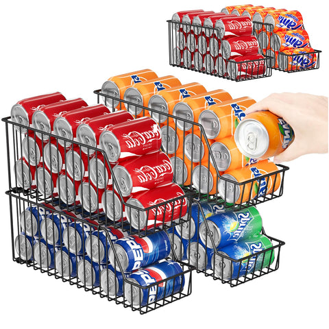 X-cosrack 4-tier stackable can rack top view for organized pantry storage.