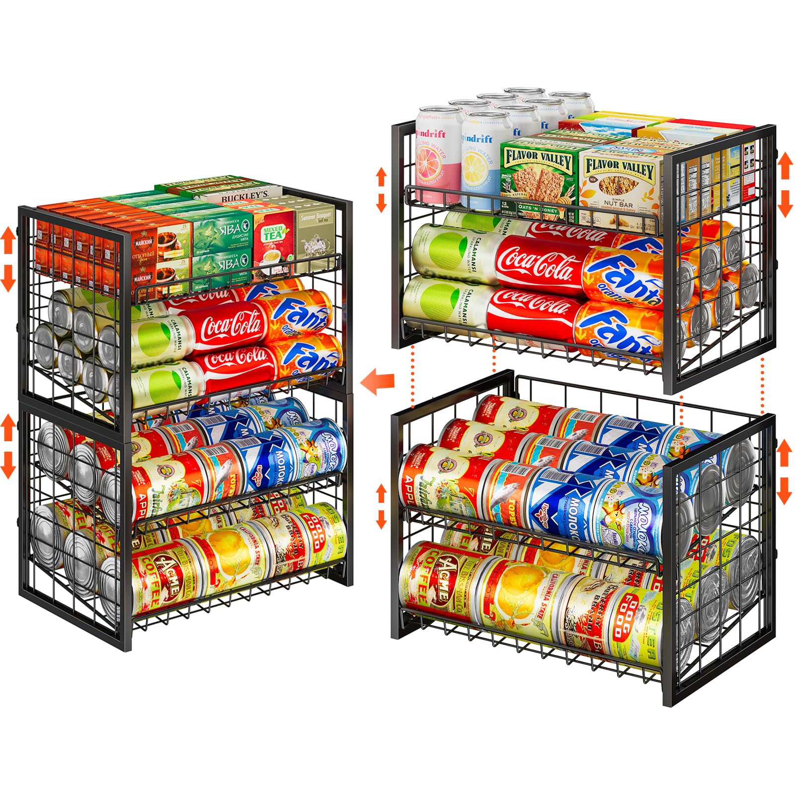 X-cosrack can rack 2-tier setup for quick pantry access