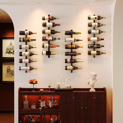 X-cosrack detachable 3-pack wine bottle holder enables flexible wall display