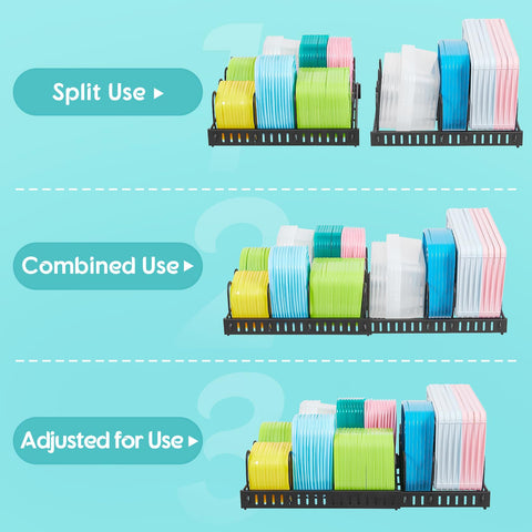 X-cosrack detachable dividers offer flexible layout for various lids