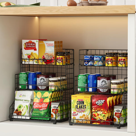 X-cosrack durable metal wire construction supports heavy snacks and canned goods