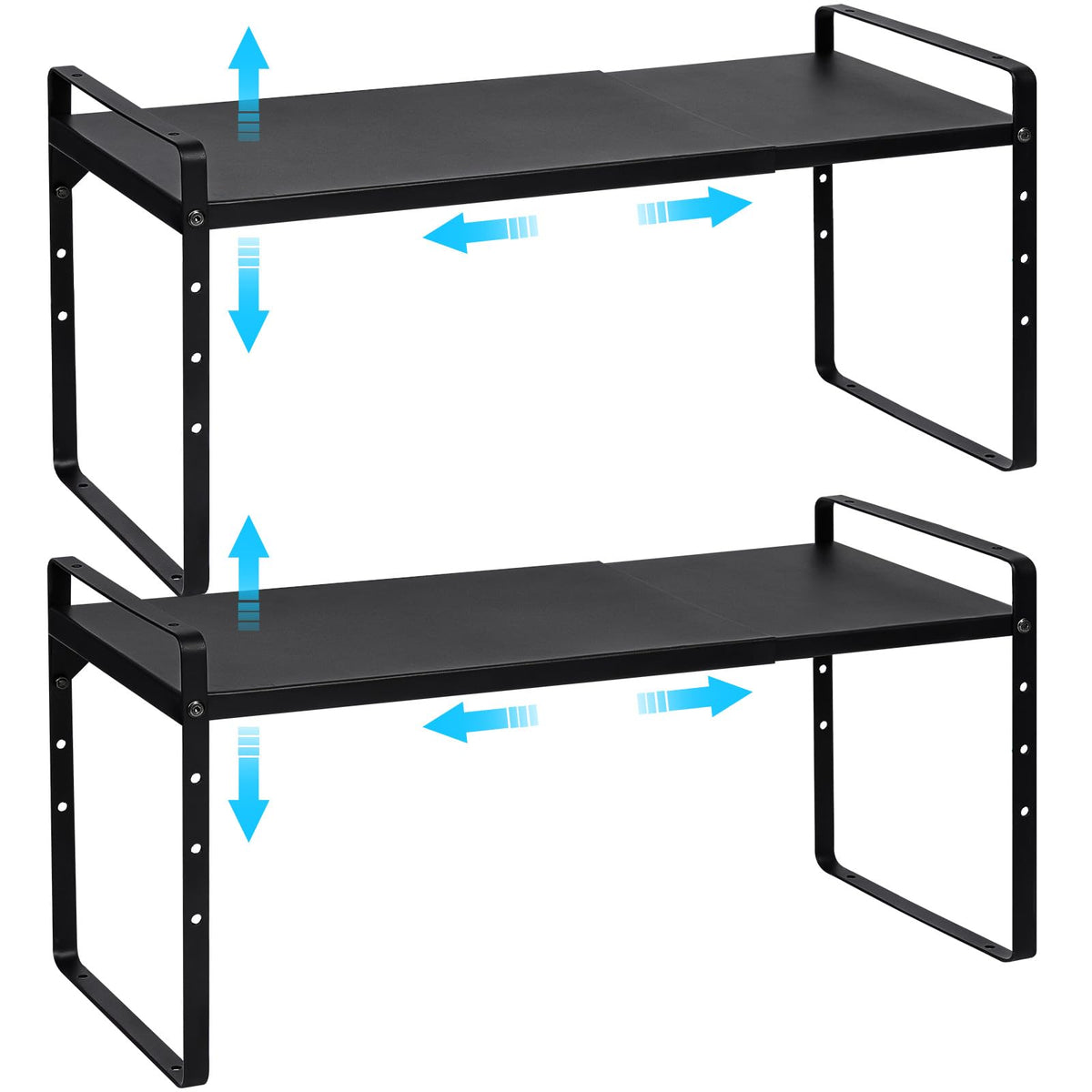 X-cosrack expandable cabinet shelf assembly for quick setup and organized storage.
