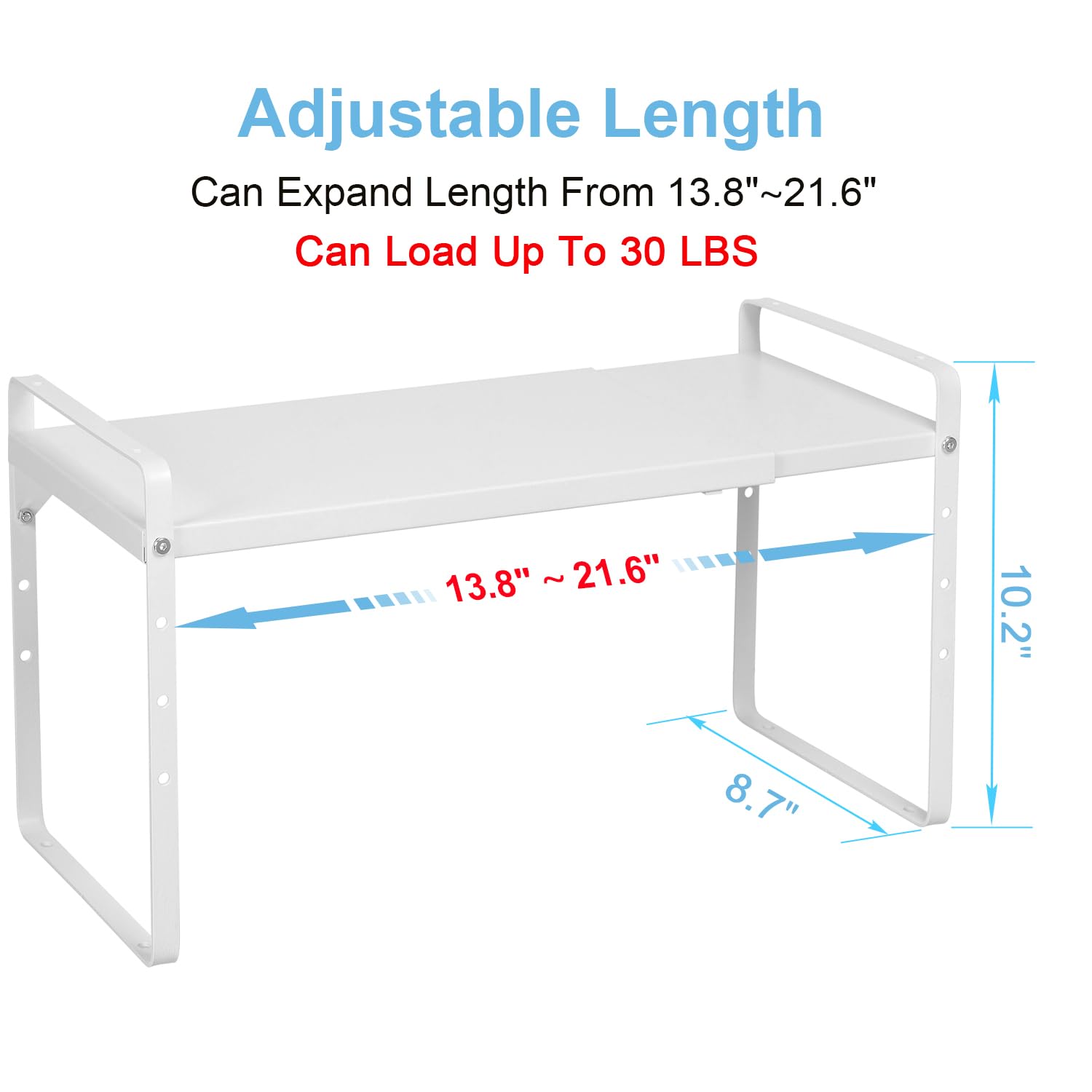 X-cosrack expandable shelves stacked design optimizes vertical storage.