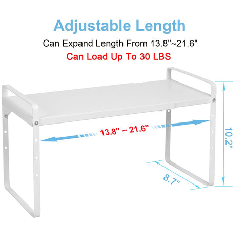 X-cosrack expandable shelves stacked design optimizes vertical storage.