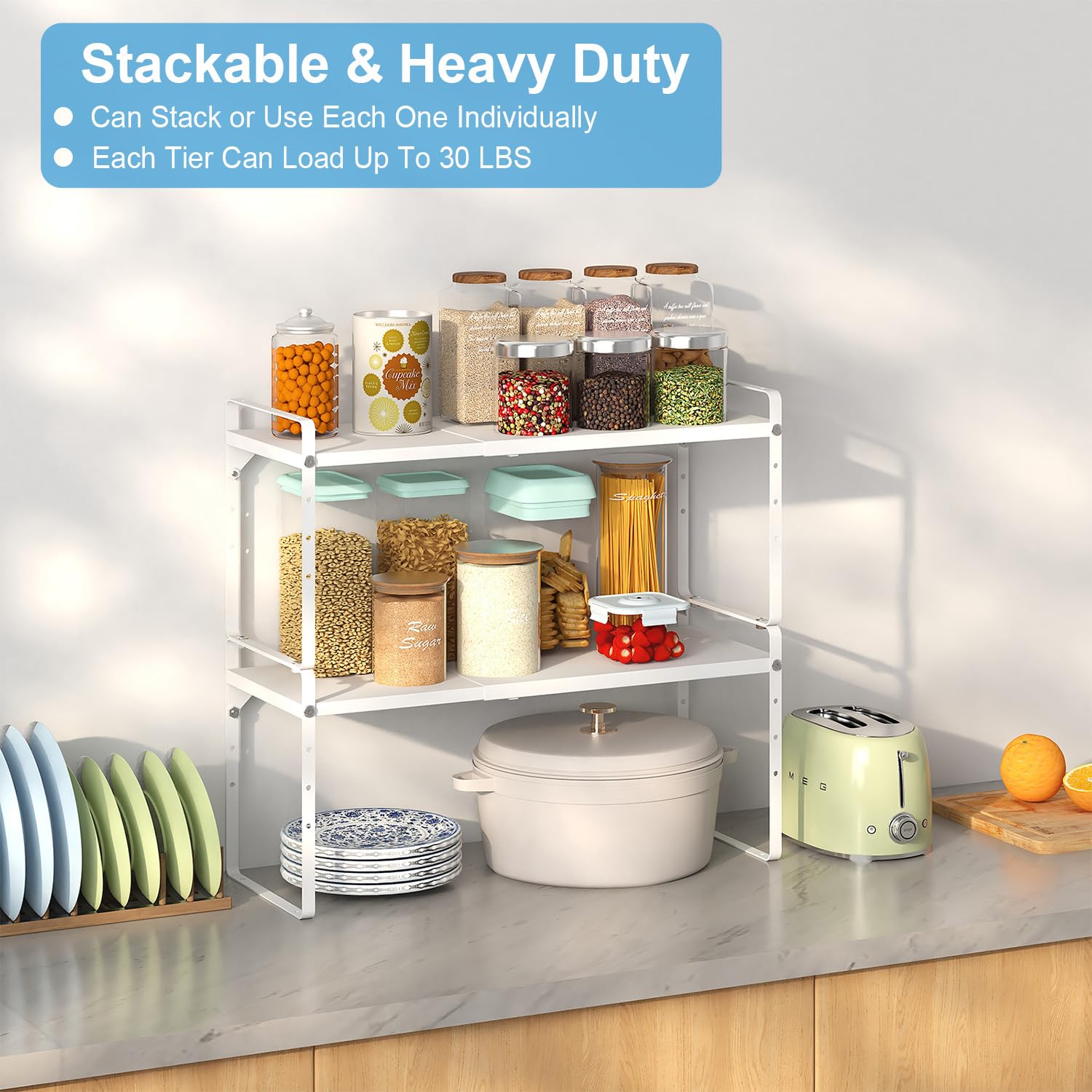 X-cosrack heavy-duty metal shelf resists bending for reliable support.