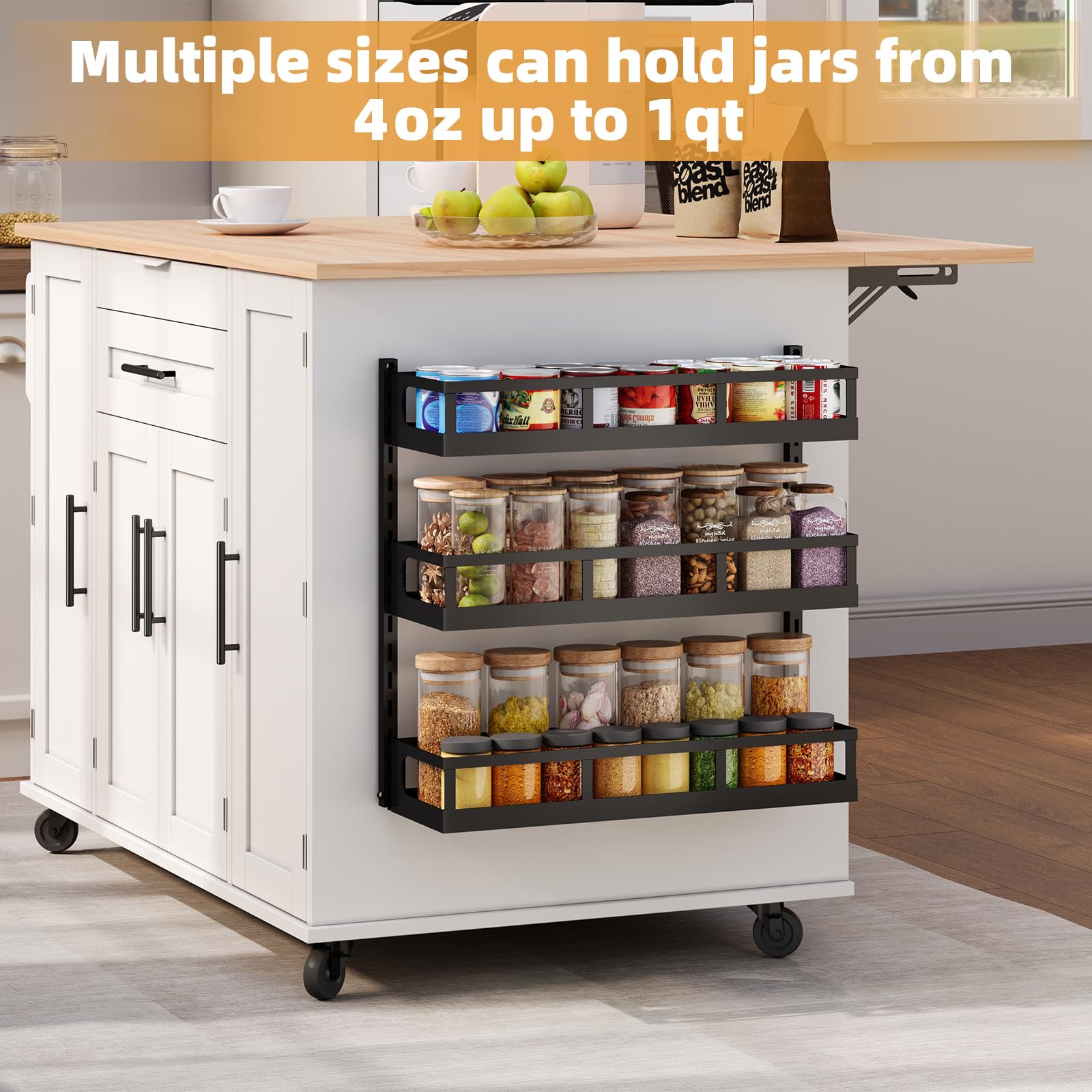 X-cosrack adjustable shelves for taller jars and large bottles