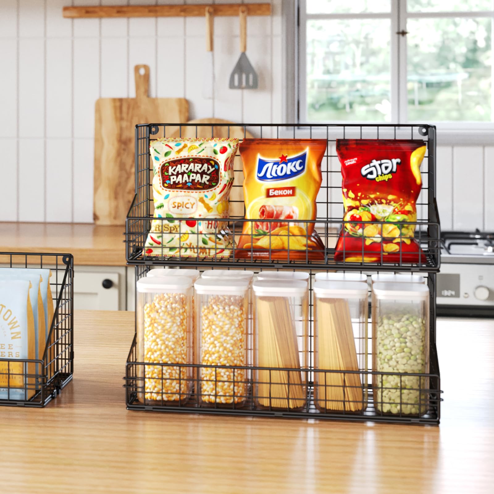 X-cosrack countertop snack storage keeps items within reach.