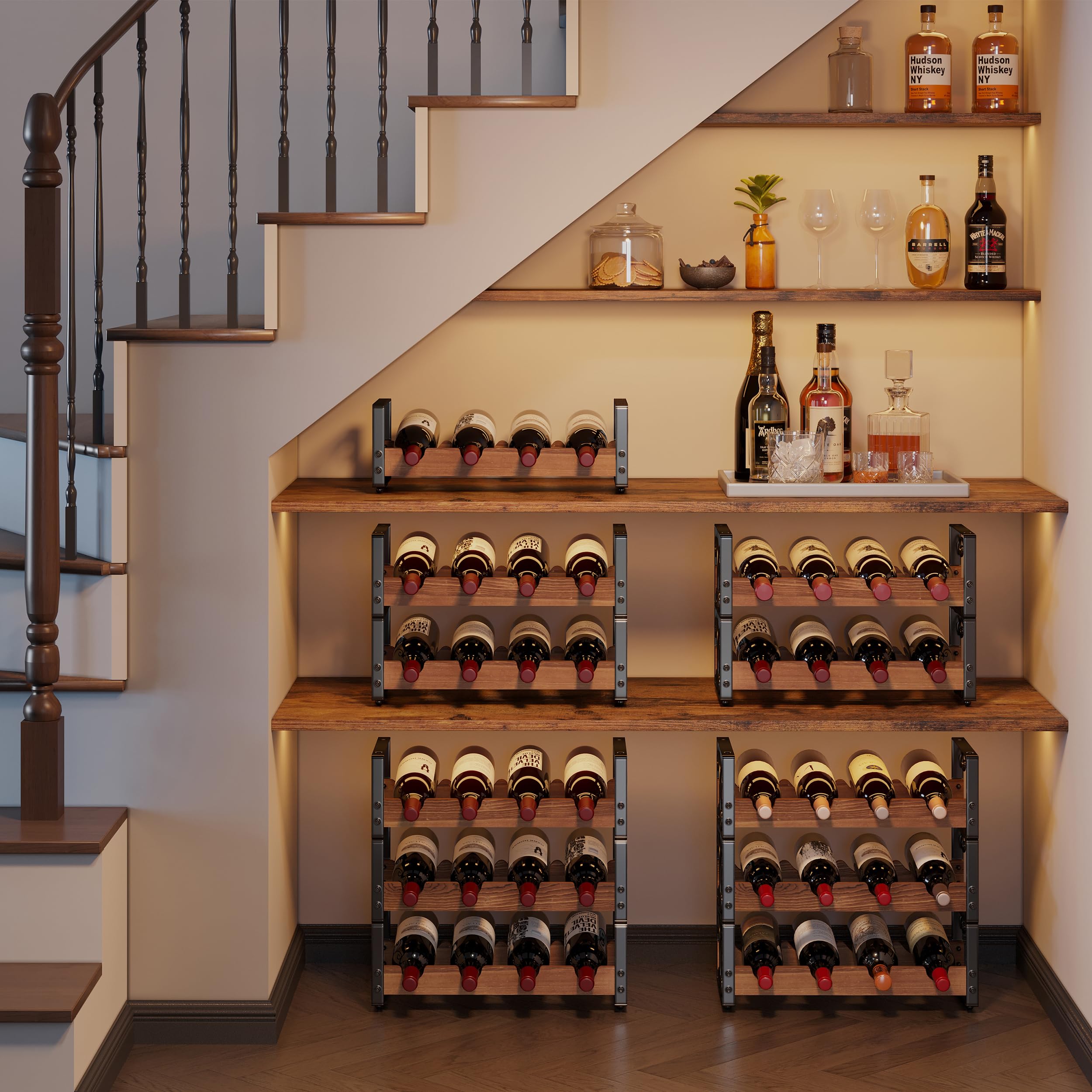 X-cosrack kitchen-dining room display elevates home wine collection.