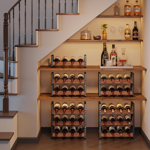 X-cosrack kitchen-dining room display elevates home wine collection.