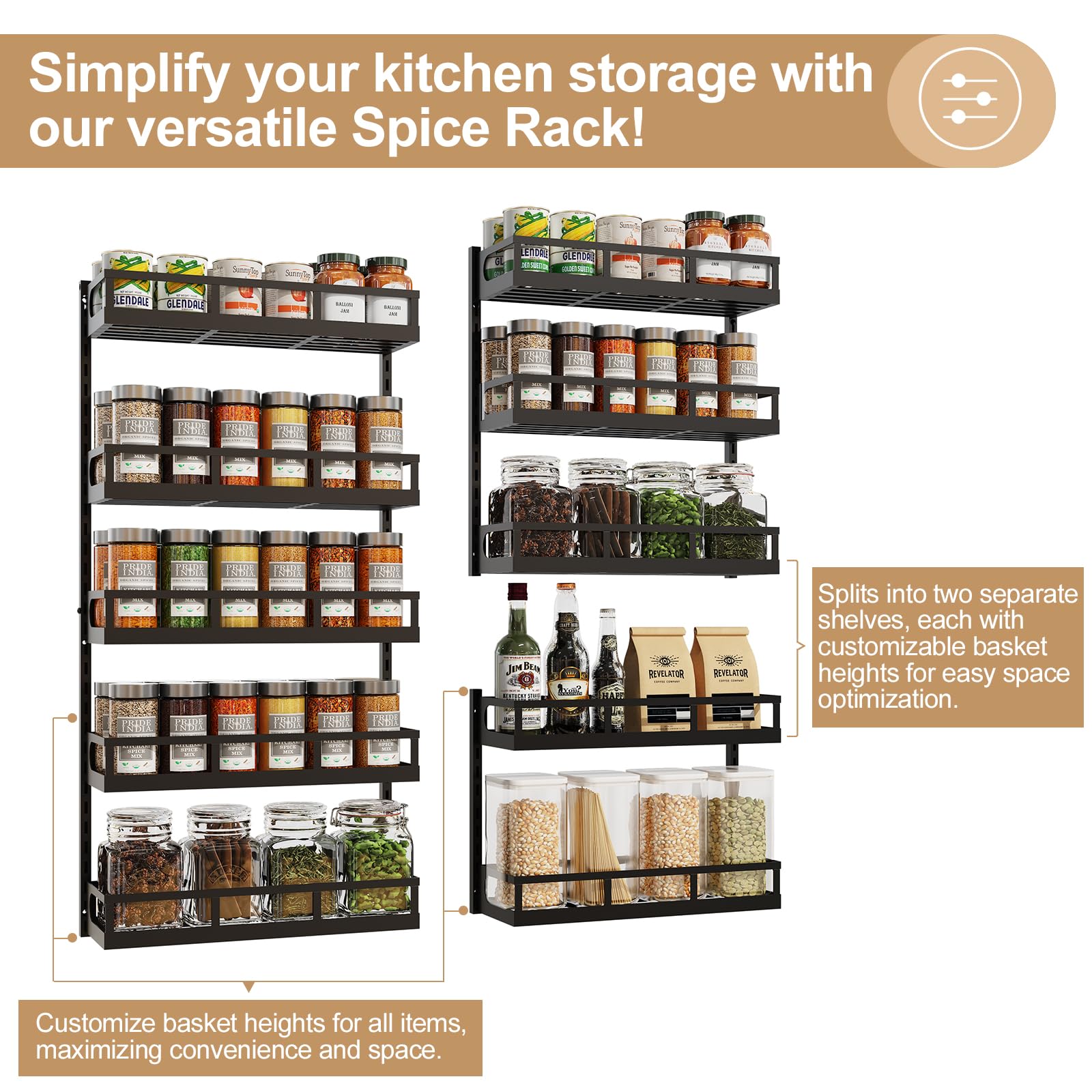 Large-capacity design holds many jars for quick cooking