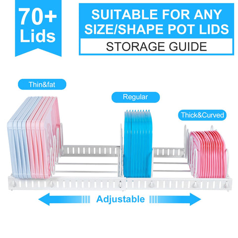 X-cosrack lid organizer drawer storage keeps lids within arm's reach.