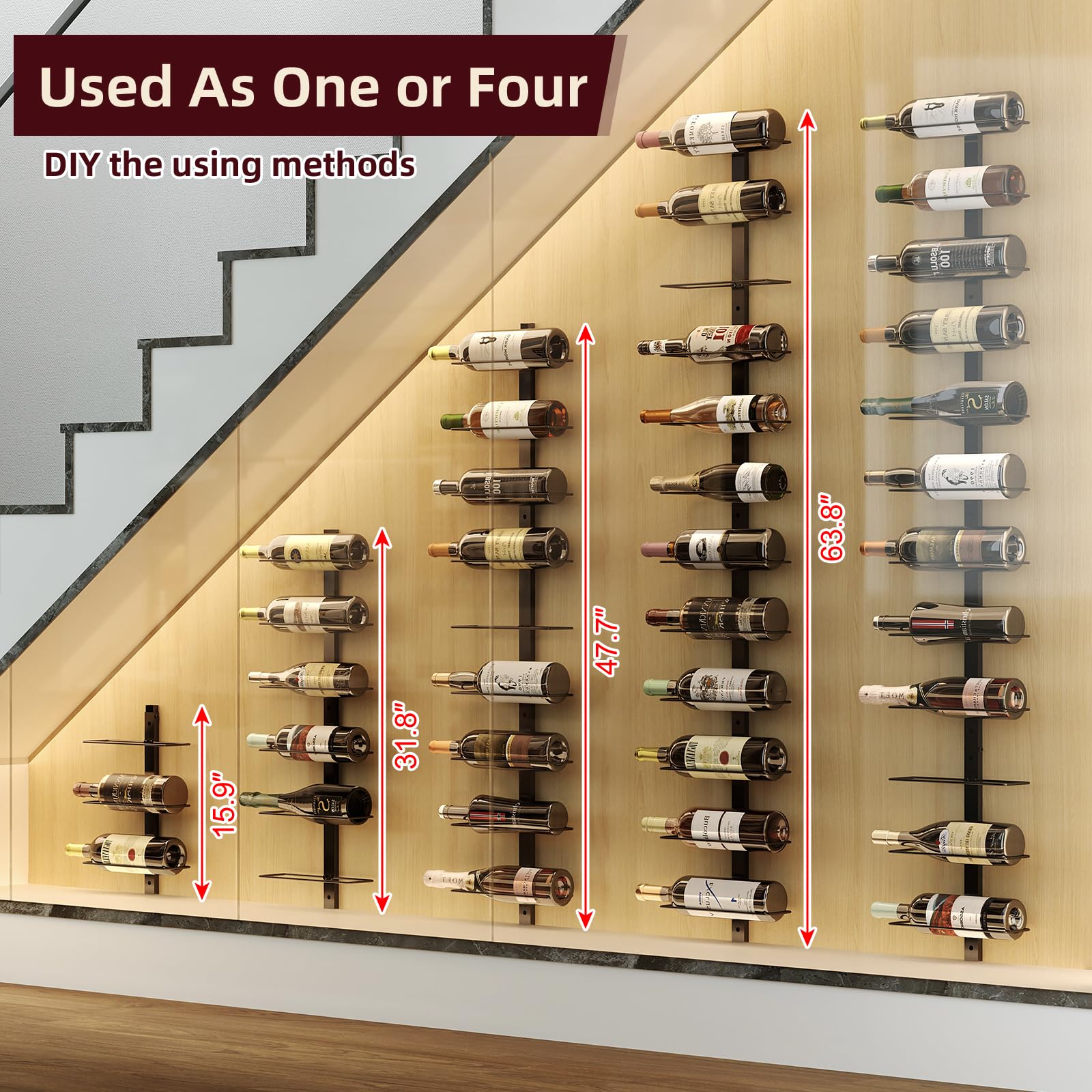 X-cosrack modular wine wall unit with 12 modules ready for customizable storage