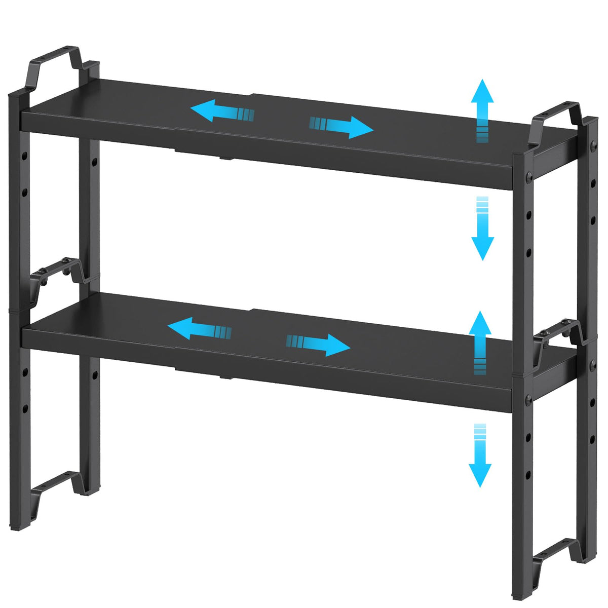 X-cosrack narrow expandable shelf showing adjustable length for versatile cabinet storage.