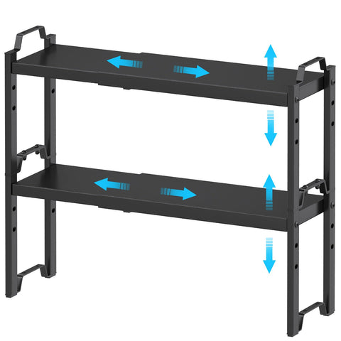 X-cosrack narrow expandable shelf showing adjustable length for versatile cabinet storage.