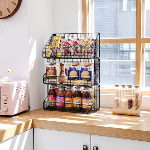 X-cosrack office breakroom storage keeps snacks or supplies organized.