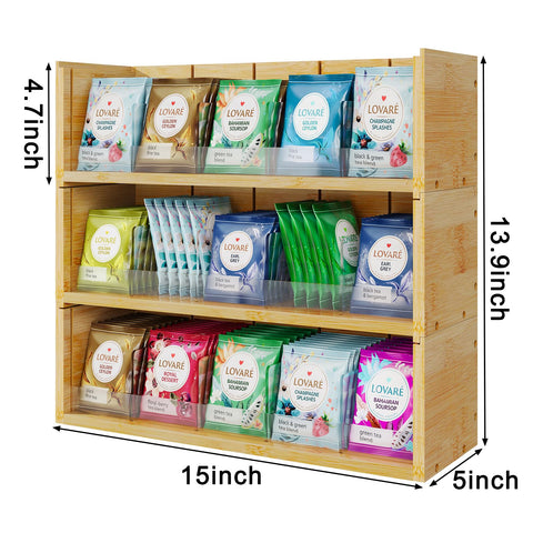 X-cosrack tea box fits office, kitchen, pantry organization.