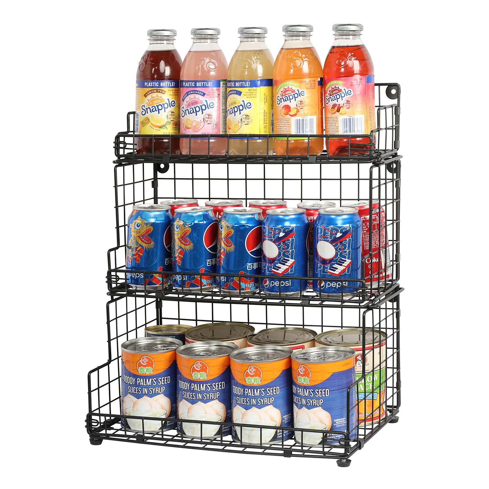 X-cosrack open-front baskets for fast grabs and visibility