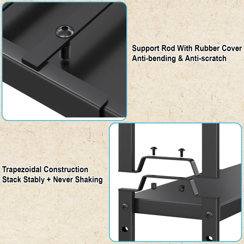 X-cosrack rubber-covered bottom protects surfaces during use.
